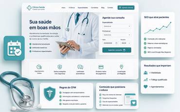 Site para clínicas e consultórios: agendamento, regras do CFM e SEO médico que atrai pacientes Site para clínicas e consultórios: agendamento, regras do CFM e SEO médico que atrai pacientes
