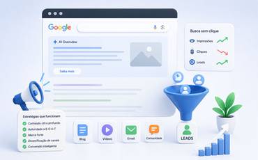 AI Overviews e busca sem clique: como continuar gerando leads quando o Google responde por você AI Overviews e busca sem clique: como continuar gerando leads quando o Google responde por você